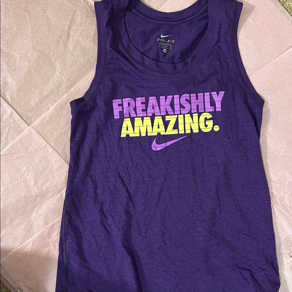 Nike Purple and Yellow Graphic Tank